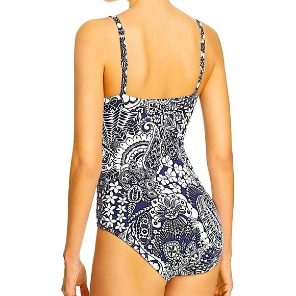 Tommy Bahama Mare Paisley Paradise One Piece Blue White Pink Swimsuit Size 4 - Picture 2 of 7